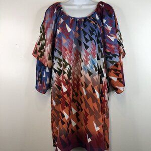 Romeo & Juliet Multicolor Cold Shoulder Tunic Lined Dress Size M